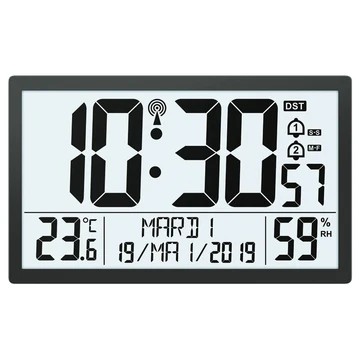 Horloge rectangulaire digitale noir