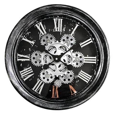 Horloge engrenages noire