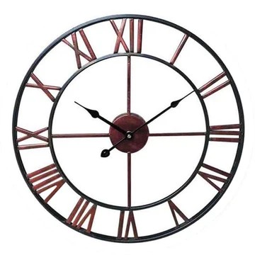 Horloge murale industrielle rouge