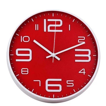 Horloge murale moderne colorée rouge