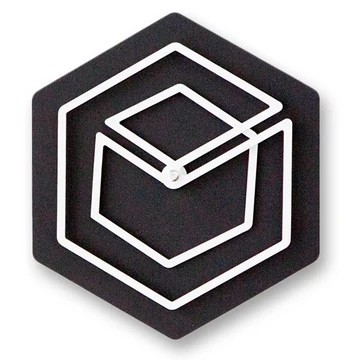 Horloge murale moderne en bois noir et blanc