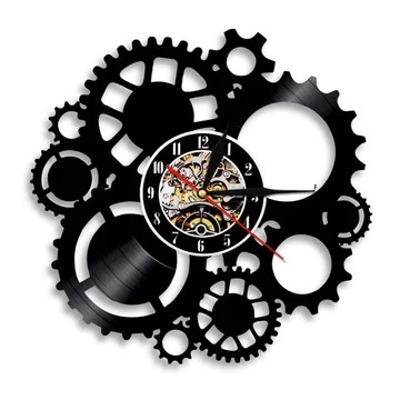 horloge murale vinyle steampunk