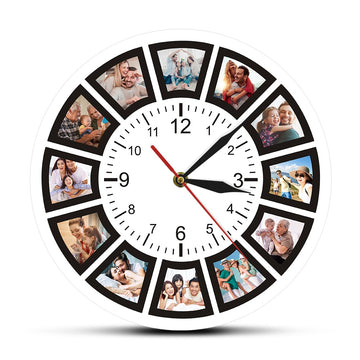 horloge murale cadres photos circulaire