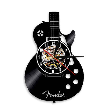 horloge murale vinyle guitare