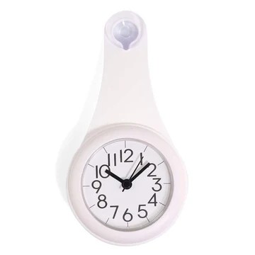 Horloge murale pour salle de bain étanche blanche