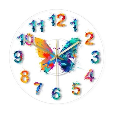 Horloge murale papillon rétroéclairée