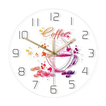 Horloge murale café multicolore rétroéclairée