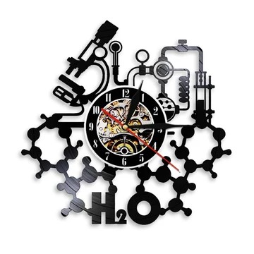horloge murale vinyle expérience chimie