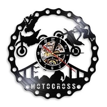 horloge murale vinyle motocross