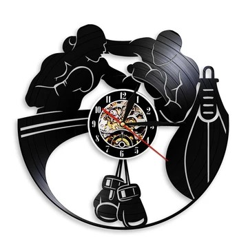 horloge murale vinyle salle de boxe