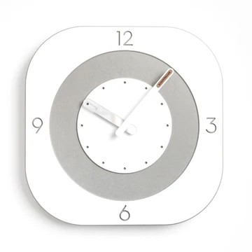 Horloge murale scandinave blanche carré blanc
