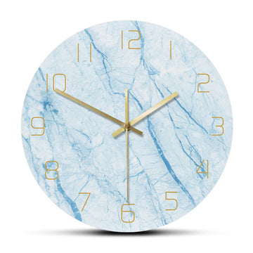 Horloge murale design marbre bleu