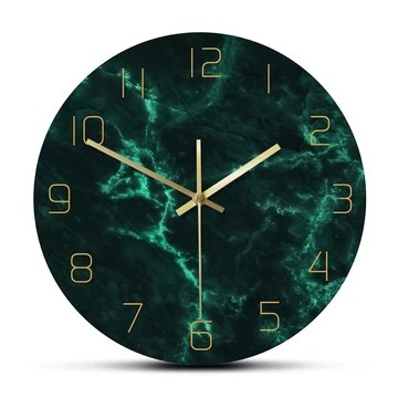 Horloge murale marbre vert