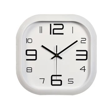 Horloge murale carrée simple blanche