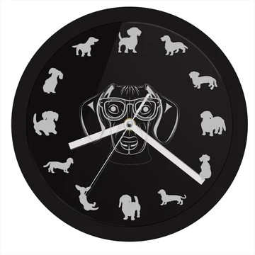 Horloge murale chien rétroéclairée