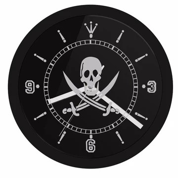 Horloge murale pirate rétroéclairée