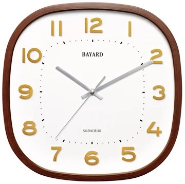 Horloge moderne carré bois